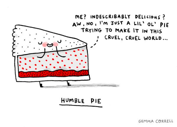 humble pie pun illustration